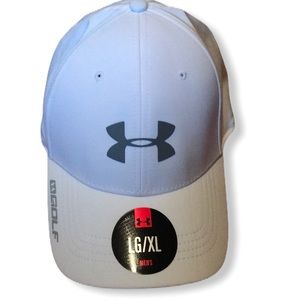 NWT UNDER ARMOUR CAP HAT STRETCH LG/XL golf white